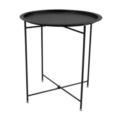 Table d'appoint ronde pliante diamètre  41,5 cm - métal léger, pliable et gain de place
