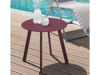 Table d'appoint ronde Saona Bordeaux - 50 cm