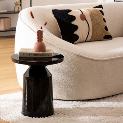 Table d'appoint totem Sita métal noir D38cm - Atmosphera