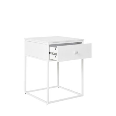 Table d'appoint Vita avec tiroir blanc - Élégante et pratique pour votre espace