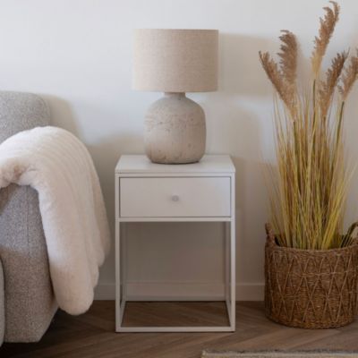 Table d'appoint Vita avec tiroir blanc - Élégante et pratique pour votre espace