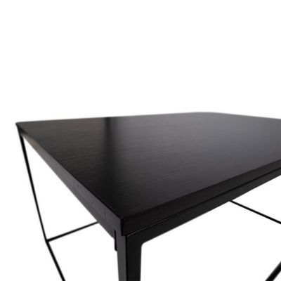 Table d'Appoint Vita, Noir, Métal, 60x90x45 cm, Seven Design