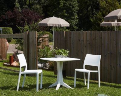 Table d'extérieur Agostini, Étagère carrée fixe, Table de jardin polyvalente, 100% Made in Italy, 70x70h72 cm, Blanc