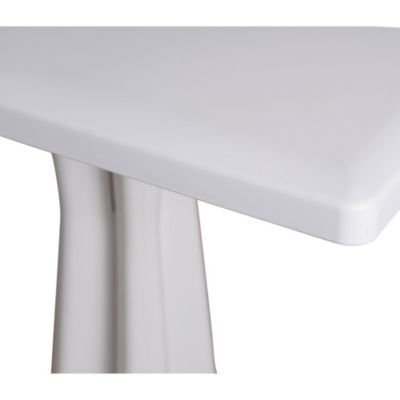 Table d'extérieur Agostini, Étagère carrée fixe, Table de jardin polyvalente, 100% Made in Italy, 70x70h72 cm, Blanc