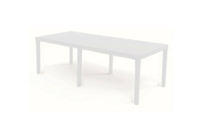 Table d'extérieur Dmica, Table à manger rectangulaire extensible, Table de jardin extensible, 150x90h72 cm, Blanc