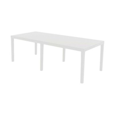 Table d'extérieur Dmica, Table à manger rectangulaire extensible, Table de jardin extensible, 150x90h72 cm, Blanc