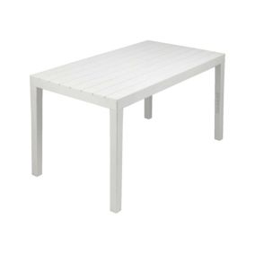 Table d'extérieur Dmoto, Etagere à manger rectangulaire, Table de jardin polyvalente intérieure et extérieure, 138x78h72 cm, Blanc