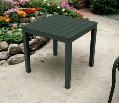 Table d'extérieur Dmurill, Table de jardin carrée, Table basse fixe intérieure et extérieure, 78x78h72 cm, Anthracite