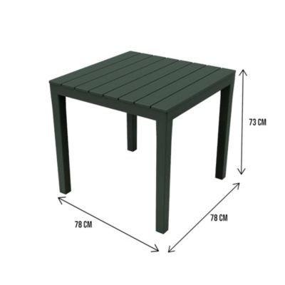 Table d'extérieur Dmurill, Table de jardin carrée, Table basse fixe intérieure et extérieure, 78x78h72 cm, Anthracite