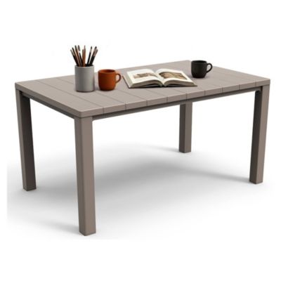 Table d'extérieur Listowel, 6 places 147x90x75h cm Gris Taupe