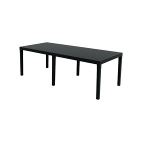 Table d'extérieur Susa, Etagère à manger rectangulaire extensible, Table de jardin extensible, 150x90h72 cm, Anthracite