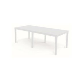 Table d'extérieur Susa, Table à manger rectangulaire extensible, Table de jardin extensible, 150x90h72 cm, Blanc