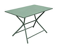 Table d'extérieur en aluminium L.70/110 x H.14cm vert amande
