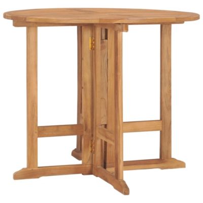 Table à dîner pliable de jardin 90x75 cm Bois de teck solide vidaXL