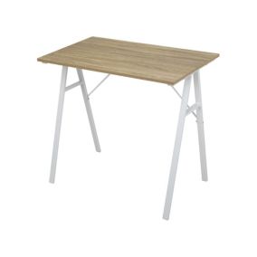 Table d'ordinateur Bureau de jeu Gaming Moderne en Acier Bois beige