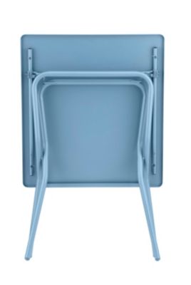Table de balcon pliante Balcony en acier coloris bleu ciel L.64 x l.70 x H.73 cm
