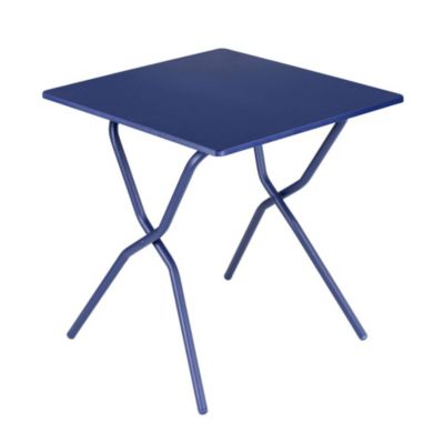 Table de balcon pliante Lafuma Balcony en acier bleu indigo L.64 x l.70 x H.73 cm