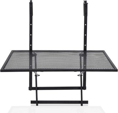 Table de Balcon Pliante Table de Balcon Réglable en Hauteur Table Suspendue en Fer à Accrocher avec Une Charge de 20 Kg