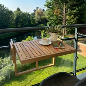 Table de balcon rabattable en acacia SUMBA - HAPPY GARDEN
