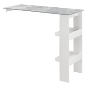 Table de Bar Bromölla 120 x 45 x 106 cm Effet Béton Blanc en.casa