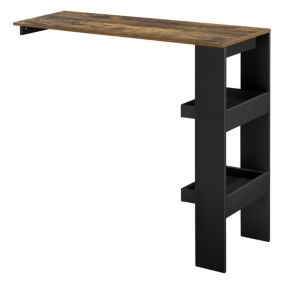 Table de Bar Bromölla 120 x 45 x 106 cm Effet Chêne Foncé Noir en.casa