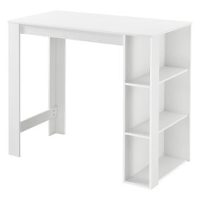 Table de Bar Danderyd 3 Etagères 120x60x106 cm Blanc en.casa