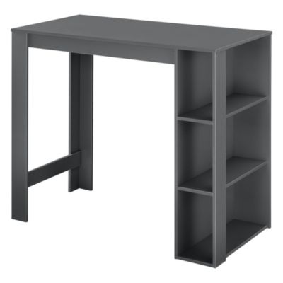 Table de Bar Danderyd 3 Etagères 120x60x106 cm Gris Foncé en.casa