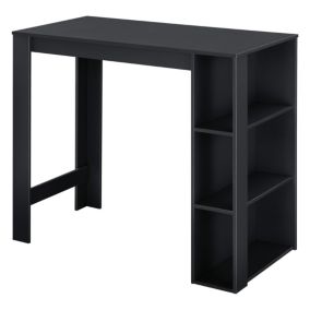 Table de Bar Danderyd 3 Etagères 120x60x106 cm Noir en.casa