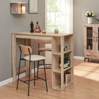 Table de Bar Danderyd 3 Étagères 120x60x106 cm Effet Chêne en.casa ...