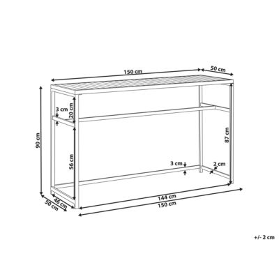 Table de bar de jardin AVETRANA 150 cm 50 cm Noir