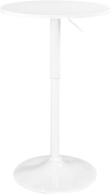 Table De Bar Haute 60 Cm Mange Debout Hauteur Réglable Et Pivotant Seti (blanc-intégral)