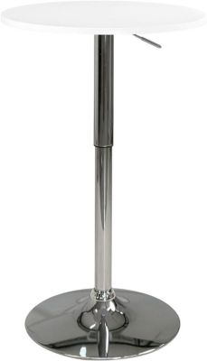 Table De Bar Haute 60 Cm Mange-debout Hauteur Réglable Et Pivotant Seti (blanc)