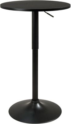Table De Bar Haute 60 Cm Mange Debout Hauteur Réglable Et Pivotant Seti (noir-intégral)