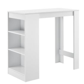 Table de Bar Kouvola 110 x 50 x 103 cm Blanc en.casa