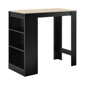 Table de Bar Kouvola 110 x 50 x 103 cm Noir Effet Chêne en.casa