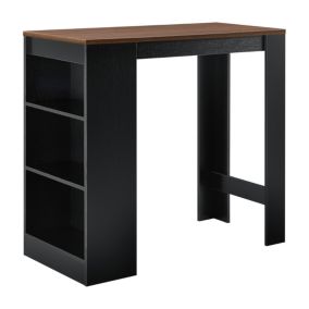 Table de Bar Kouvola 110 x 50 x 103 cm Noir Effet Noyer en.casa