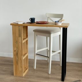 Table de bar Noerager avec étagère intégrée 89,5 x 90 x 29 cm en.casa