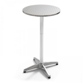 Table de bar ronde en aluminium gris  Oviala