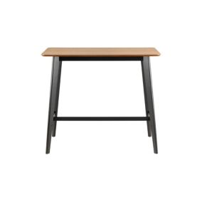 Table de bar scandinave en bois et métal noir 4 places L120 - LETA