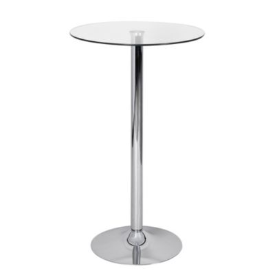 Table de bar  table de bar table de bistro table snack métal chrome verre ronde 60 cm FineBuy