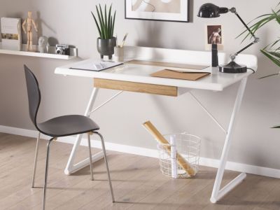 Table de bureau FOCUS 120 cm 60 cm avec tiroirs Blanc