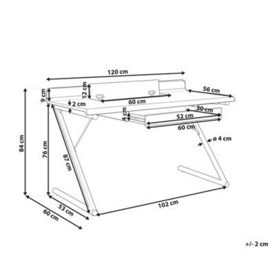 Table de bureau FOCUS 120 cm 60 cm avec tiroirs Blanc