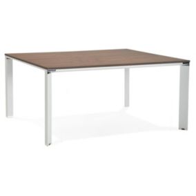 Table de Bureau "Loina" 160cm Noyer & Blanc