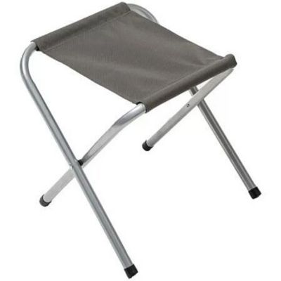 Table de camping + 4 tabourets gris Hespéride