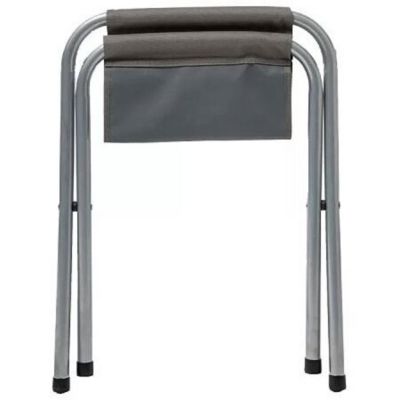 Table de camping + 4 tabourets gris Hespéride