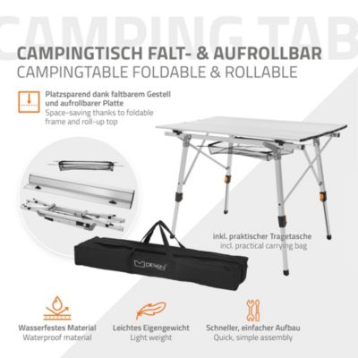HOMCOM Table Pliante Camping & Réception 120x60 Cm – Aluminium Léger, Hauteur Réglable 54-70 Cm – Idéale Buffet, Pique-Nique, BBQ