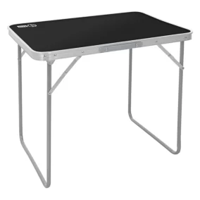Table de camping pliante en aluminium hauteur réglable noir/argent 70x50x60 cm