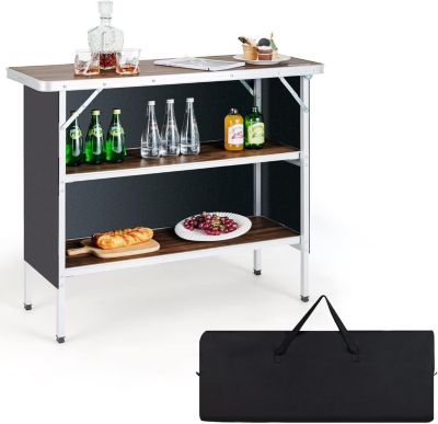 Table de Camping Pliante pour Pique-Nique avec Rangement, Table Portable Légère en Aluminium avec Sac de Transport