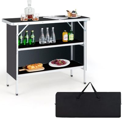 Table de Camping Pliante pour Pique-Nique avec Rangement, Table Portable Légère en Aluminium avec Sac de Transport