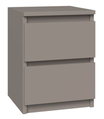 Table de chevet : 2 tiroirs, argile, 30 x 40 x 30 cm